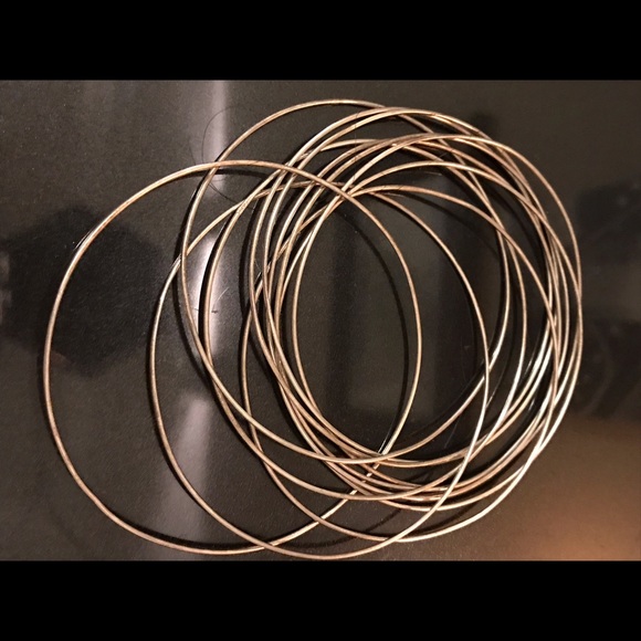 NWOT  cluster of silver-tone bracelets - Picture 2 of 2